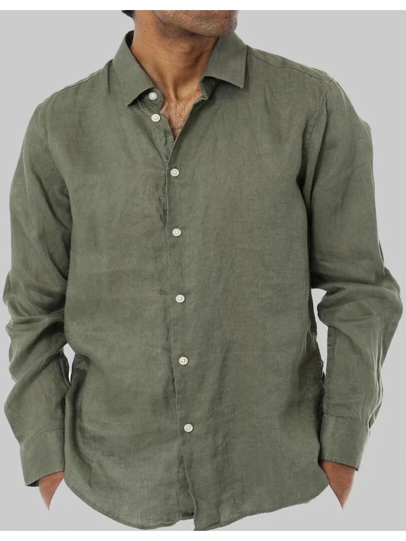 Chemise Lin Kebello Kaki