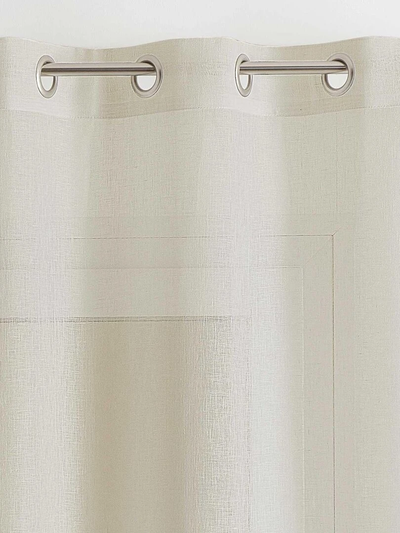 Rideau voilage 100% lin fluide   Beige clair