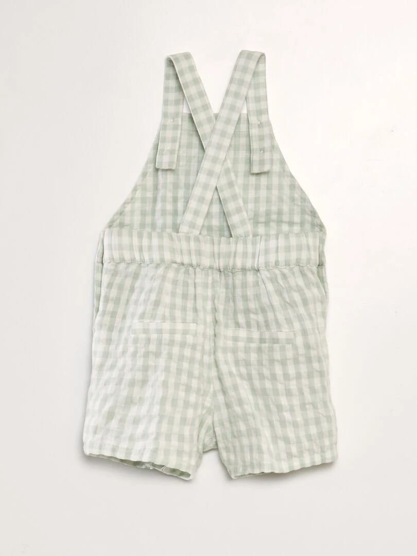 Salopette à carreaux   Vert