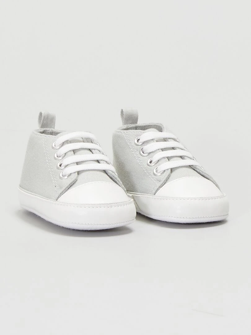 Baskets montantes en toile   Gris bleu