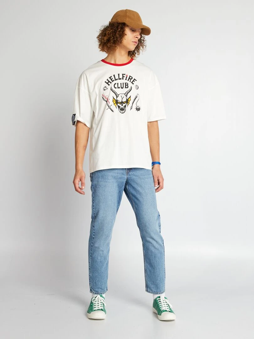 T shirt ' Stranger Things' en jersey Blanc