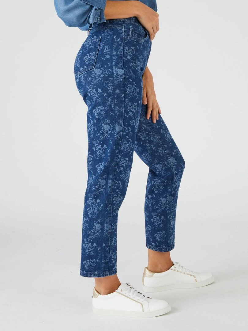 Jean 7/8ème 5 poches imprimé   Damart   Bleu