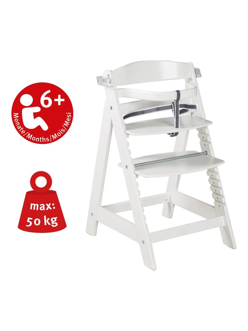 ROBA Chaise Haute Évolutive "Sit Up Click & Fun" + Table À Manger   Blanc