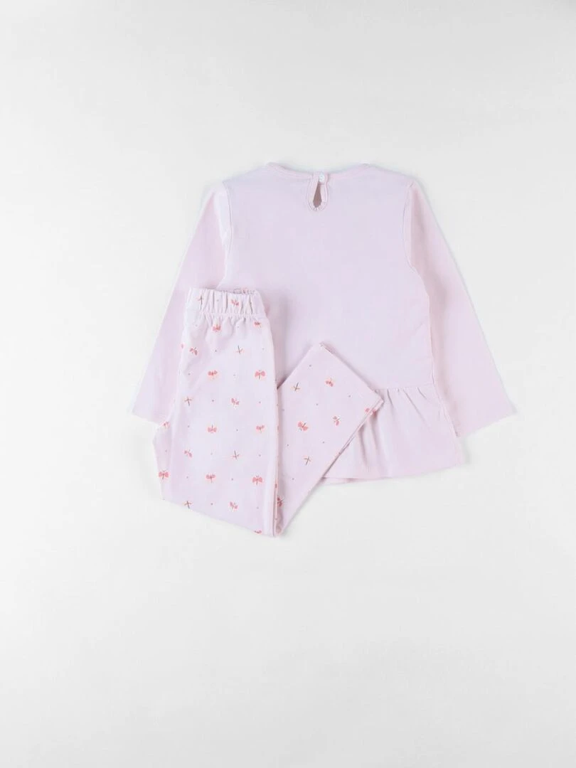 Pyjama 2 pièces libellules en jersey clair Noukie's Rose