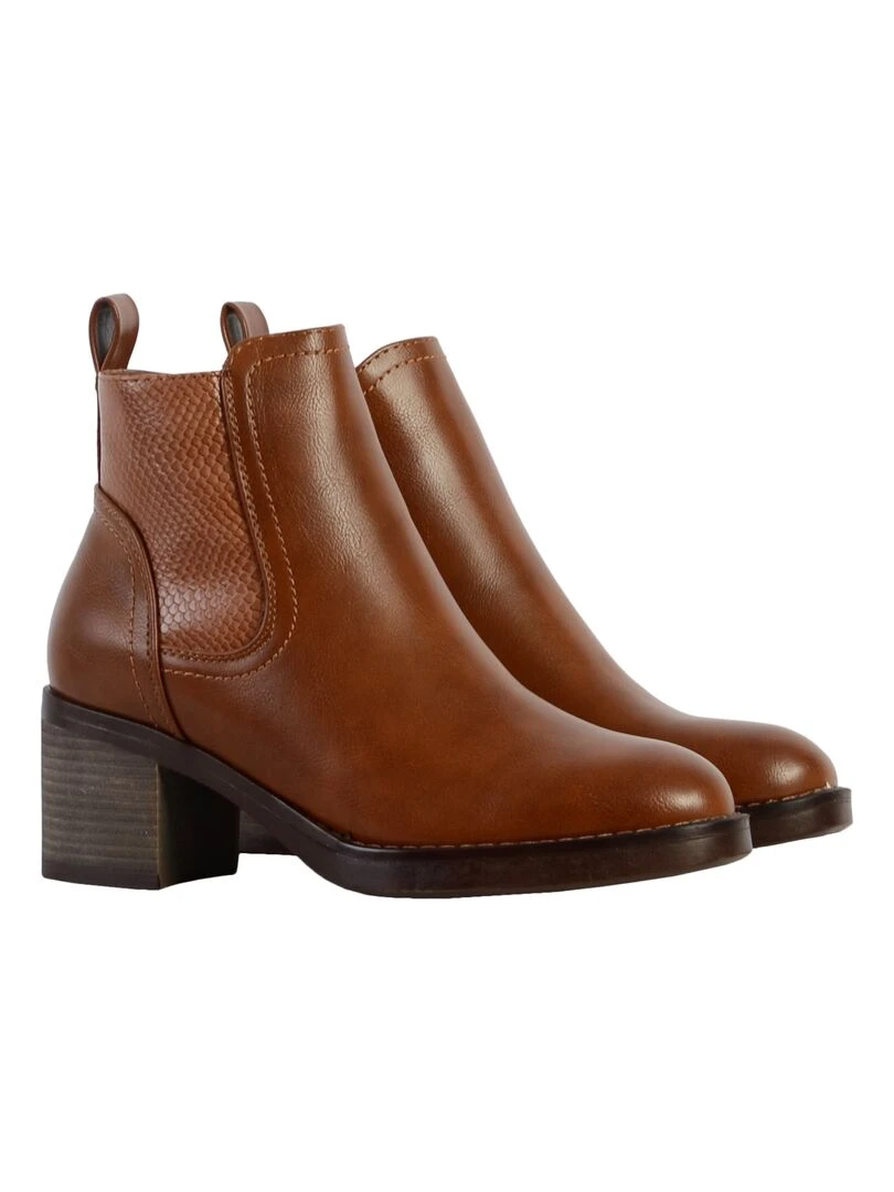 Bottines à Talon The Divine Factory   Marron
