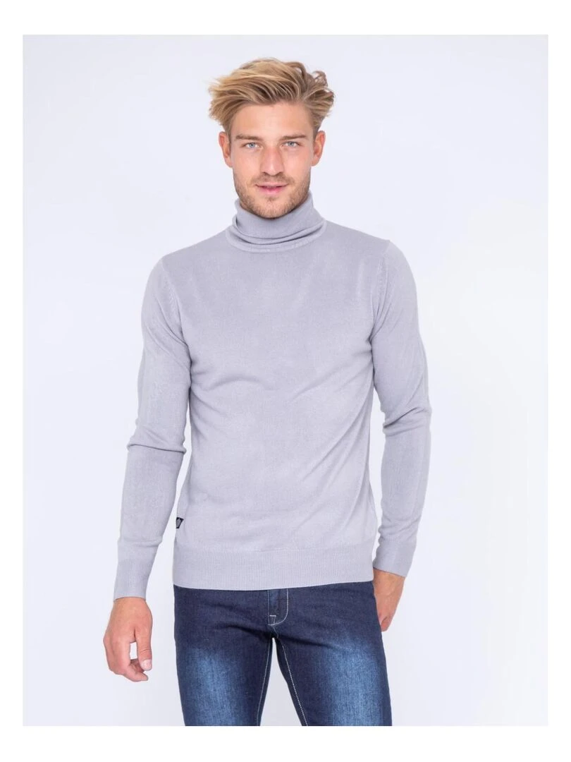 Pull col roulé aspect cachemire LOVOU Gris clair