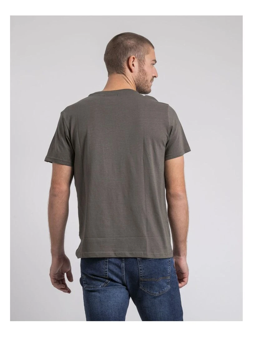 T shirt col rond pur coton JABUSTIN Kaki