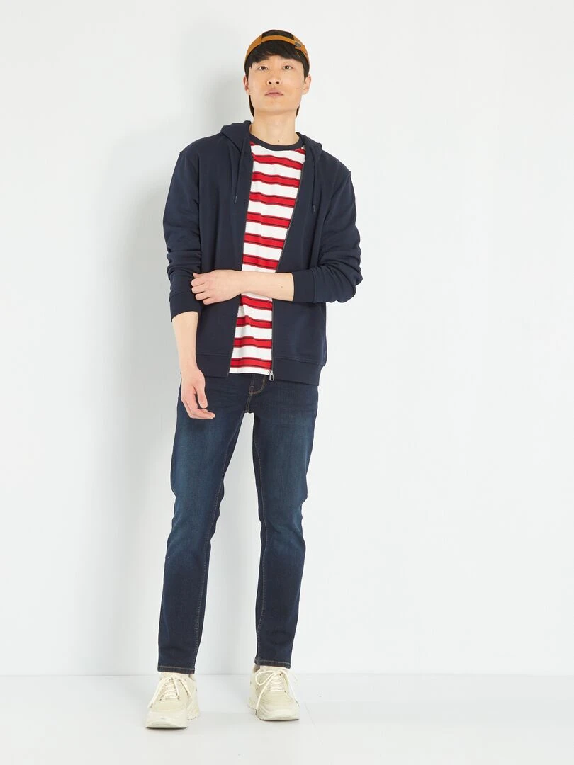 Sweat zippé à capuche Bleu marine