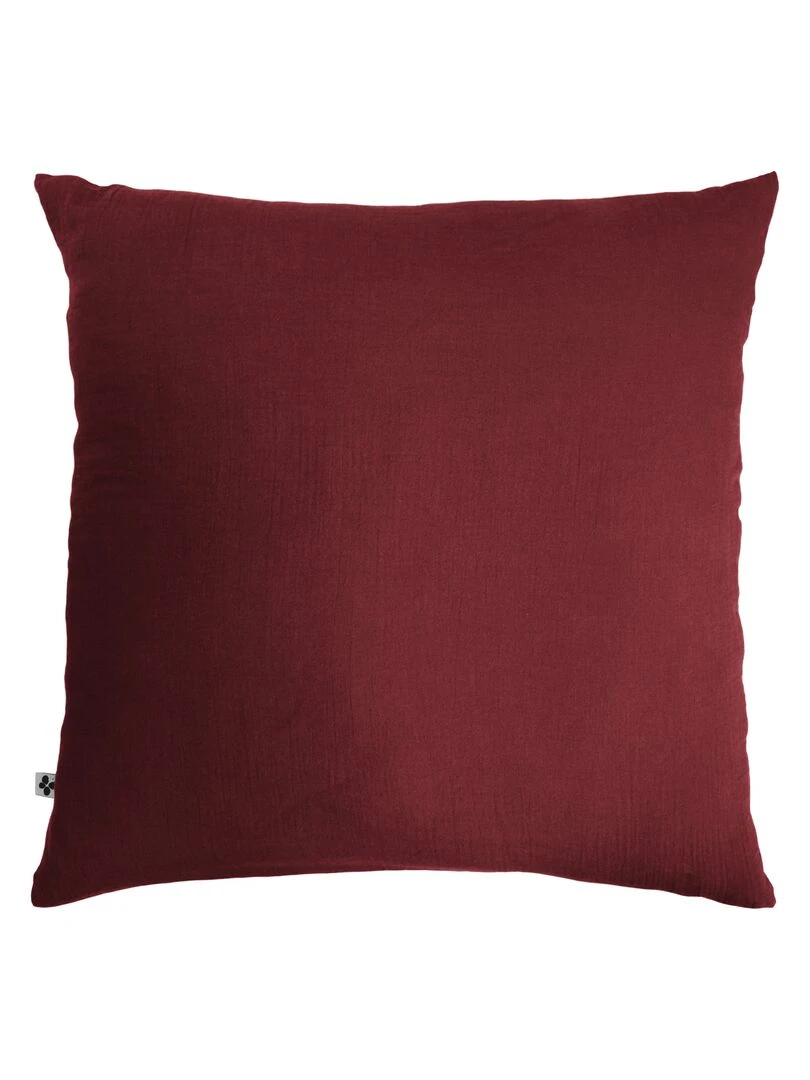 Taie d'oreiller Double Gaze Coton Collection Gaia Bordeaux