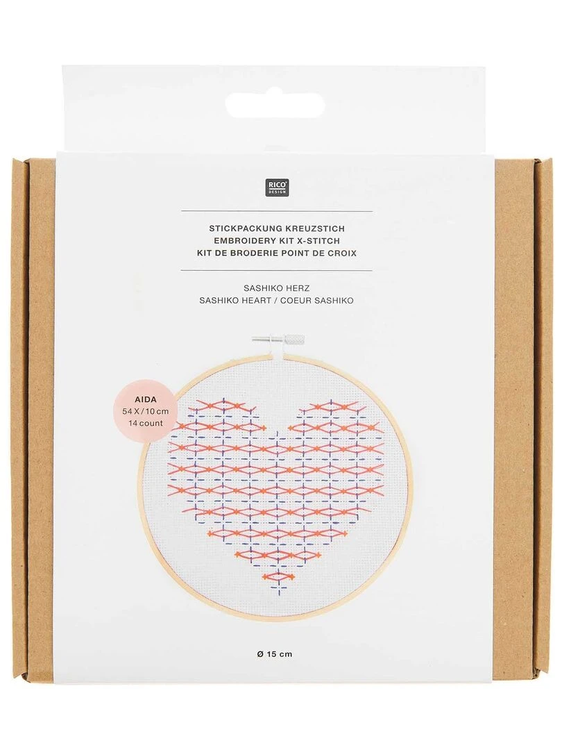 Kit de broderie Sashiko Coeur N/A