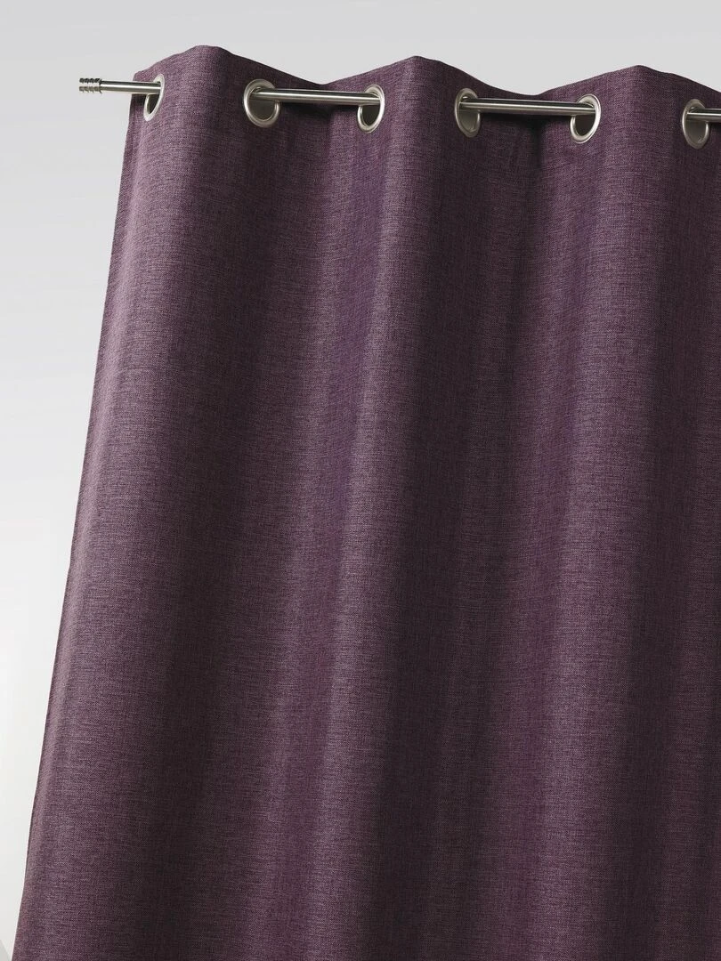 Rideau toile uni aspect naturel Violet prune