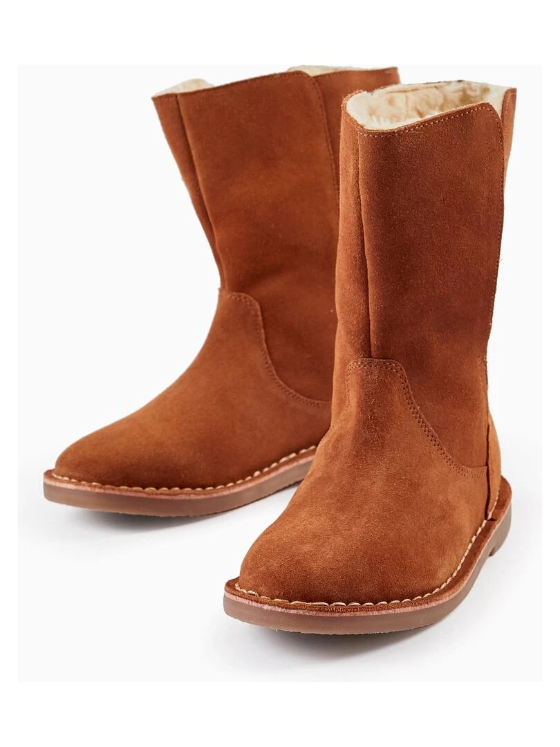Bottes en Daim avec Fourrure pour Fille ACE CLUBS Beige