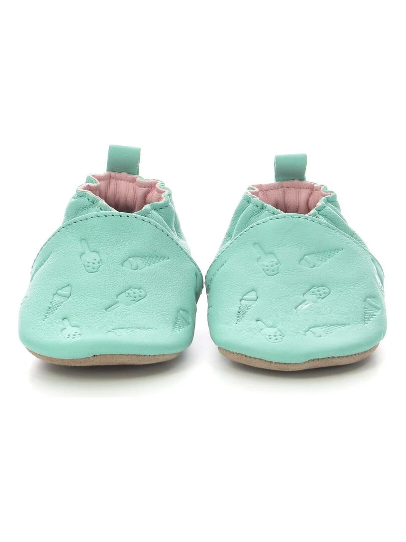 Chaussons Cuir Stick And Cone   Bleu turquoise