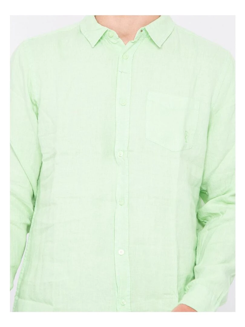 Chemise manches longues pur lin DALAMO   Vert
