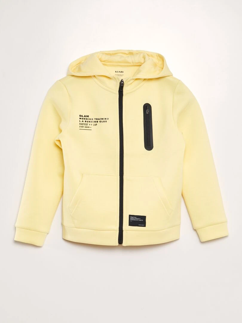 Sweat zippé en néoprène Jaune