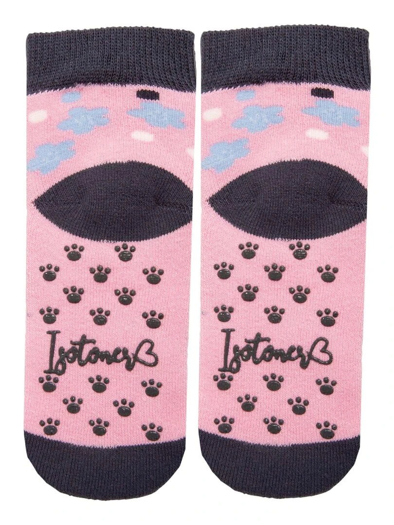 Chaussettes antidérapantes panda 19/26   Rose