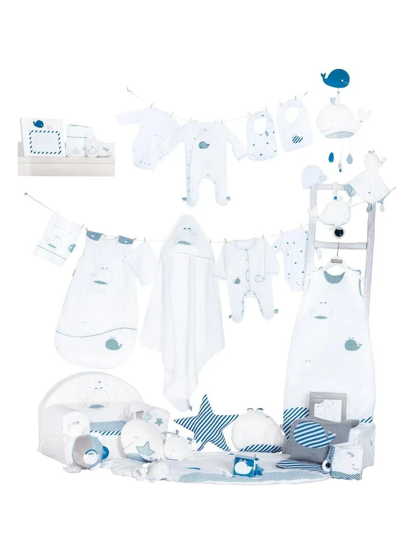 Patères en bois lot de 3   SAUTHON   Bleu