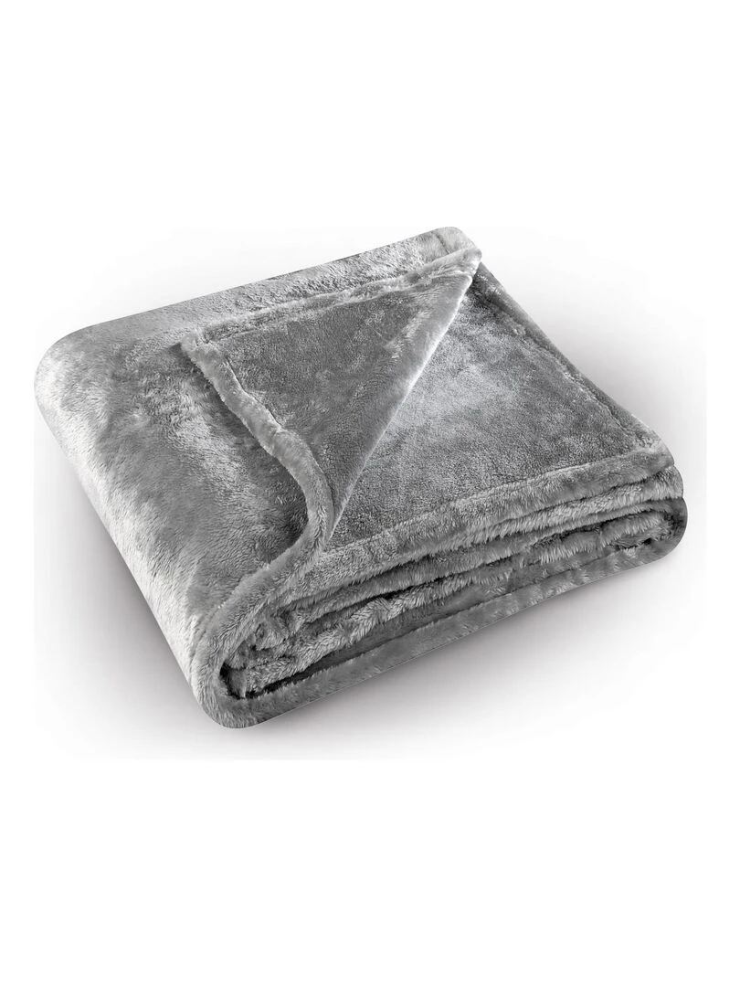 Couverture polaire unie "PILONGA" Gris clair