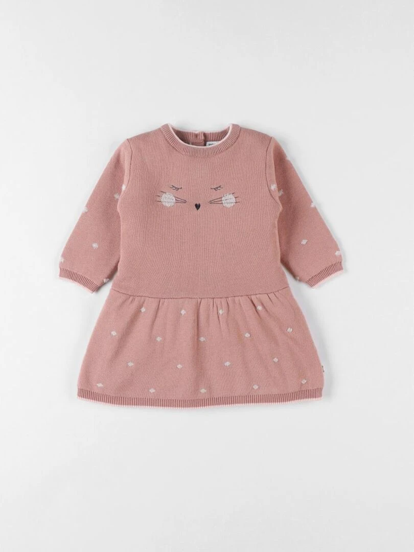 Robe chat tricot  foncé   Noukie's   Rose