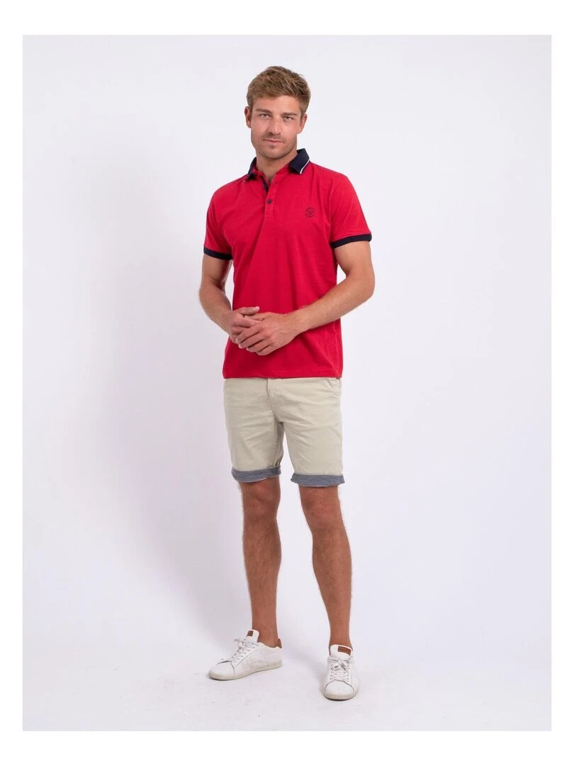 Polo manches courtes pur coton PUMADY   Rouge