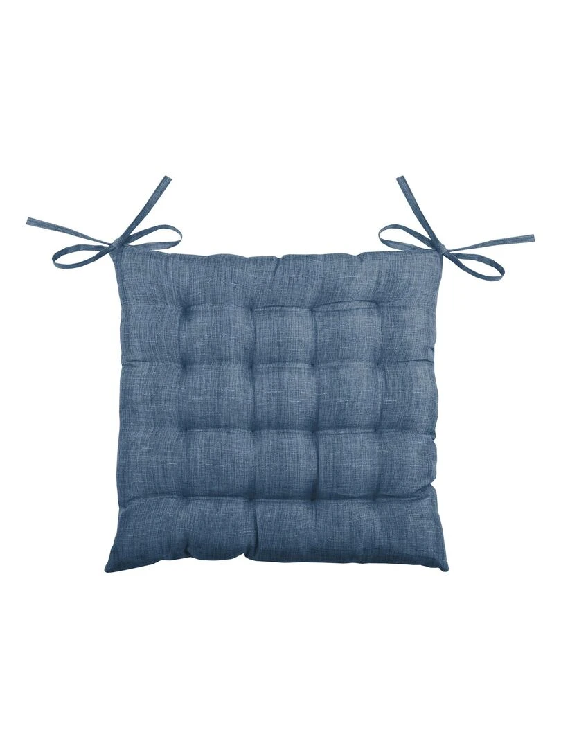 Galette de chaise unie en 16 points Bleu foncé