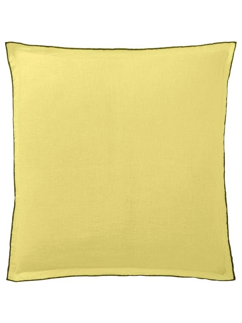 Lot 2 taies d'oreiller en lin Français   lin lavé   Jaune clair