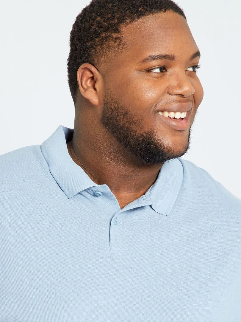 Polo en maille piqué   bleu denim
