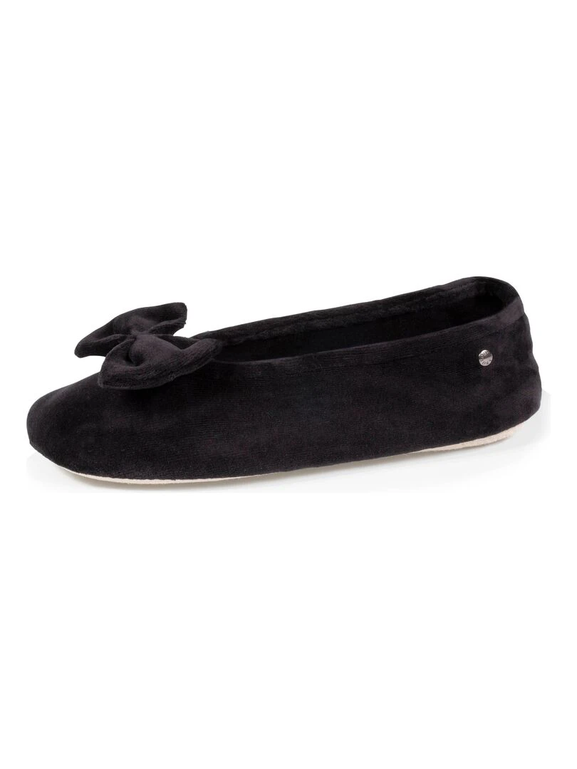 Chaussons ballerines Femme Grand Noeud Noir Noir