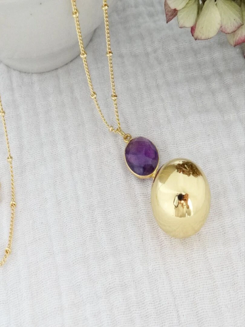 Bola Or pendentif Améthyste   Doré/or