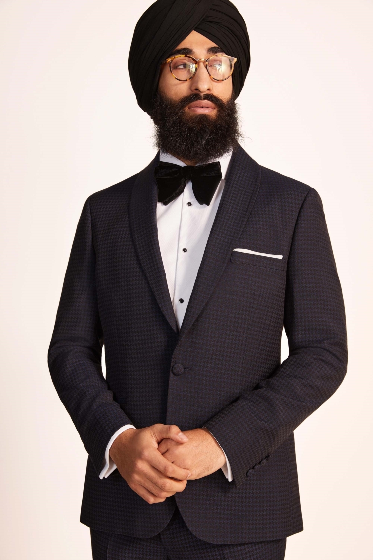 Slim Fit Ink Houndstooth Dress Jacket Buy Online at Moss