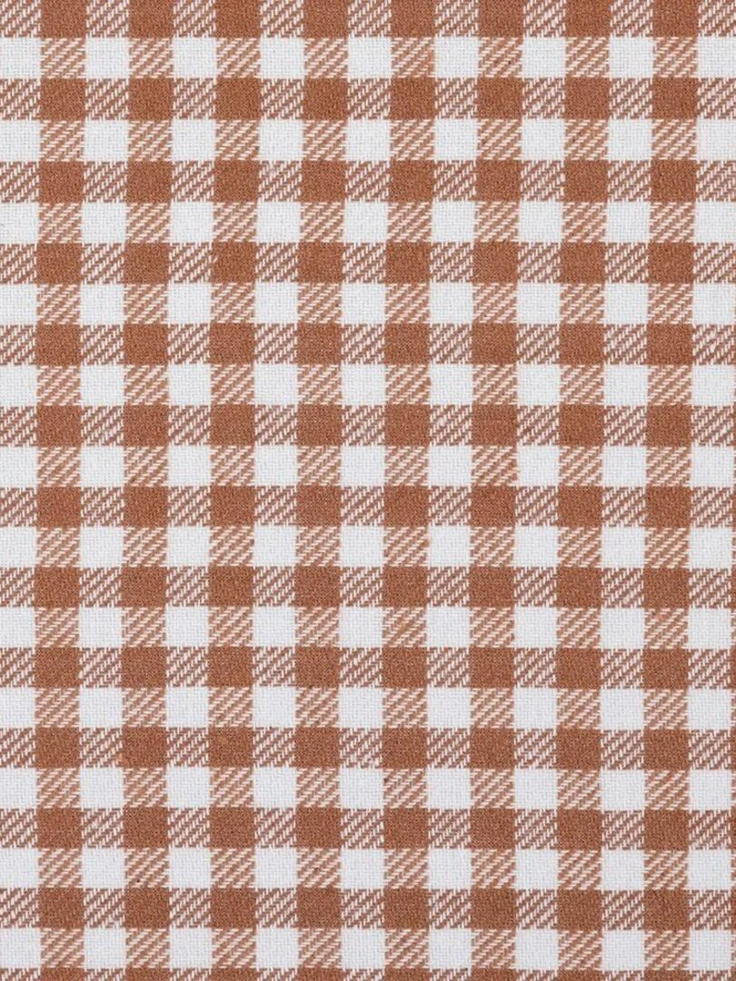Nappe rectangulaire Vichy Floral Collection 150x250 cm coton   Marron