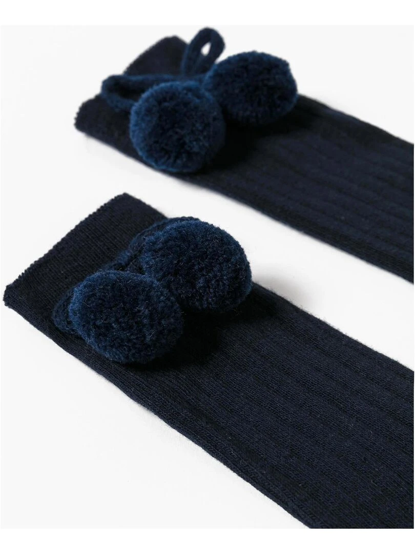 Chaussettes hautes essential line 'Zippy' Bleu foncé