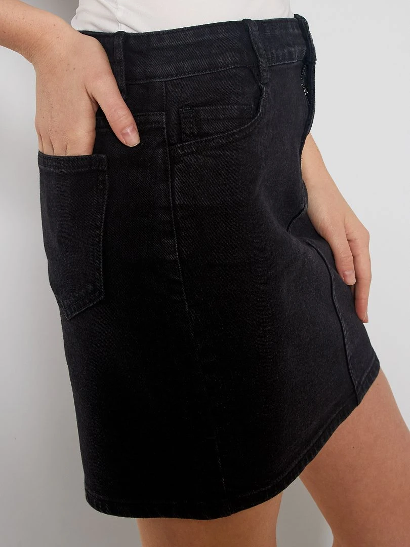 Jupe courte en denim   noir