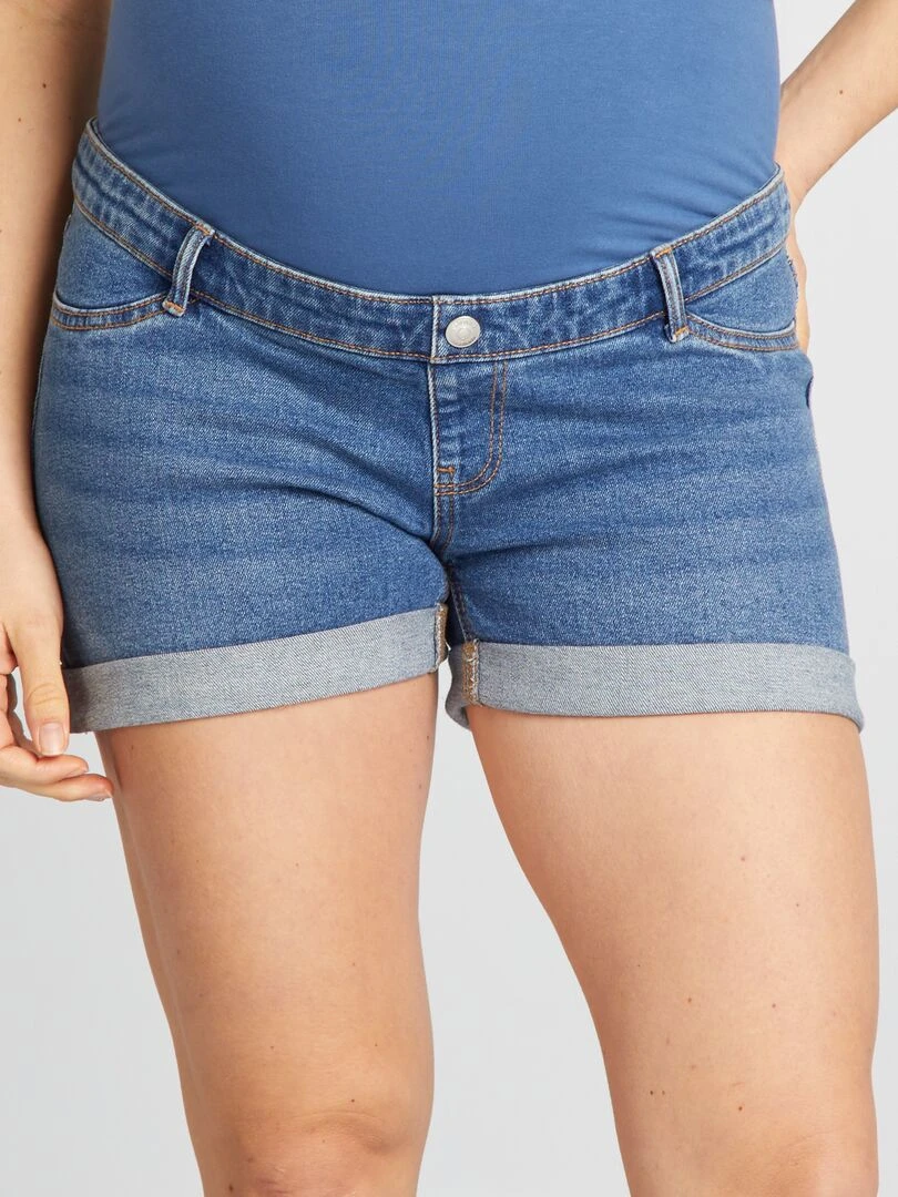 Short de maternité en jean Bleu foncé