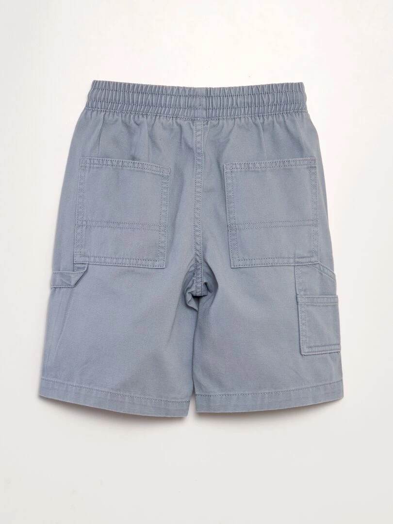 Short élastiqué façon denim Bleu gris