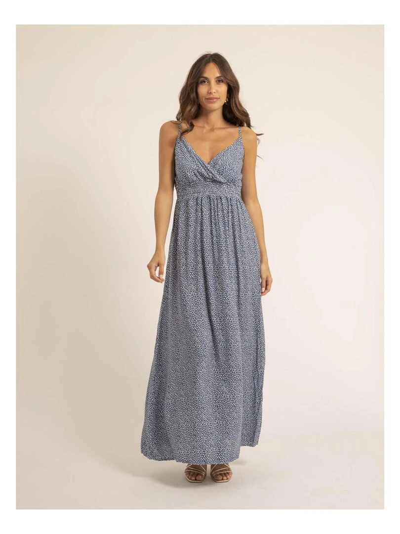 Robe longue motifs IBALMIE Bleu