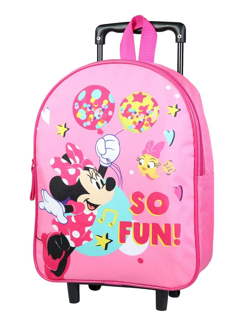BAGTROTTER Sac à dos à roulettes 31 cm maternelle Disney Minnie Rose Fun Rose