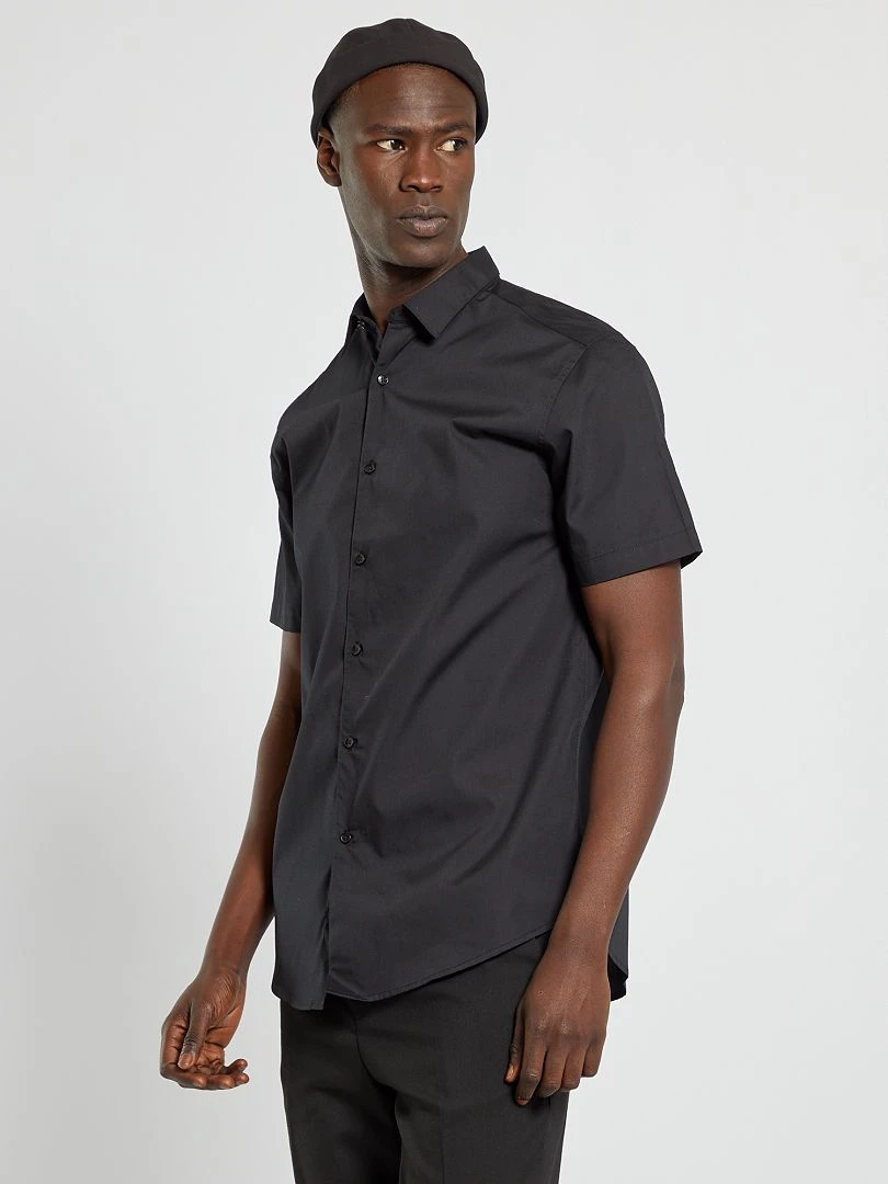 Chemise manches courtes noir