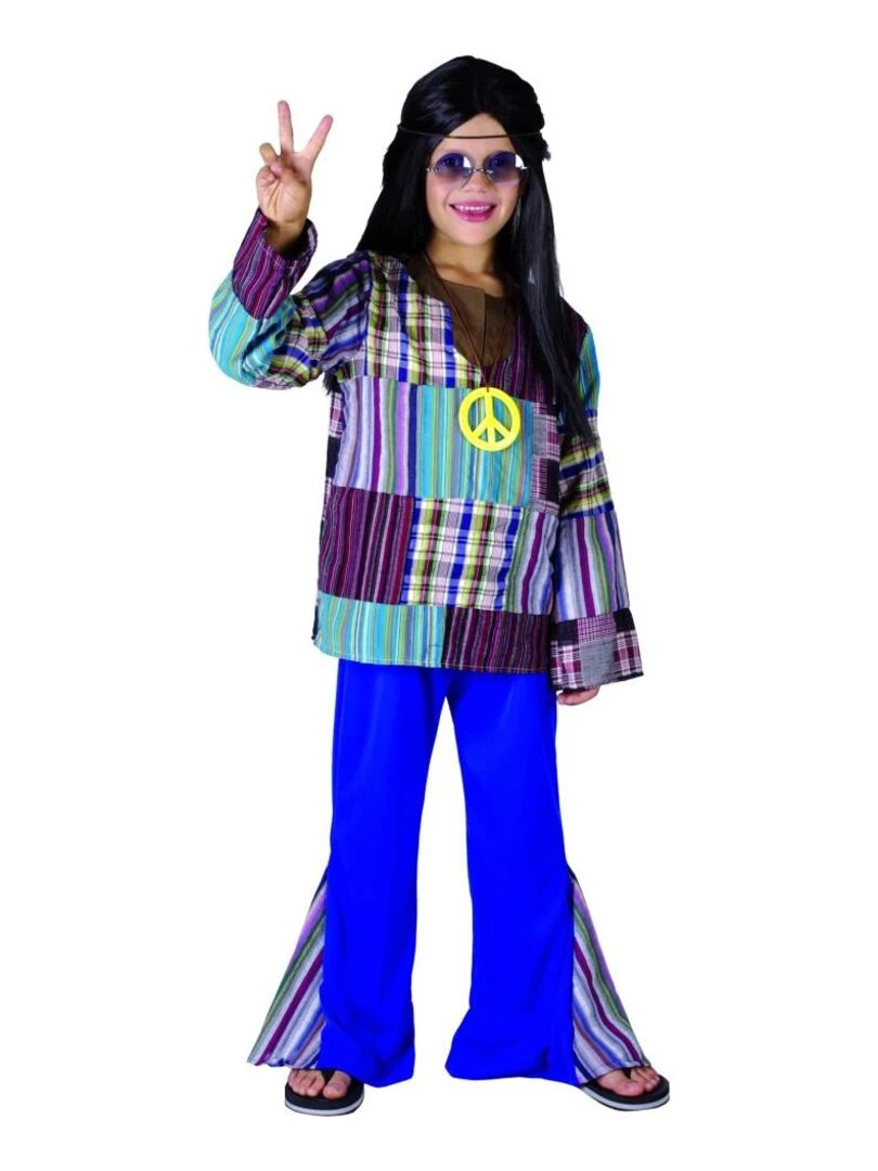 Déguisement Hippie Cool enfant Bleu