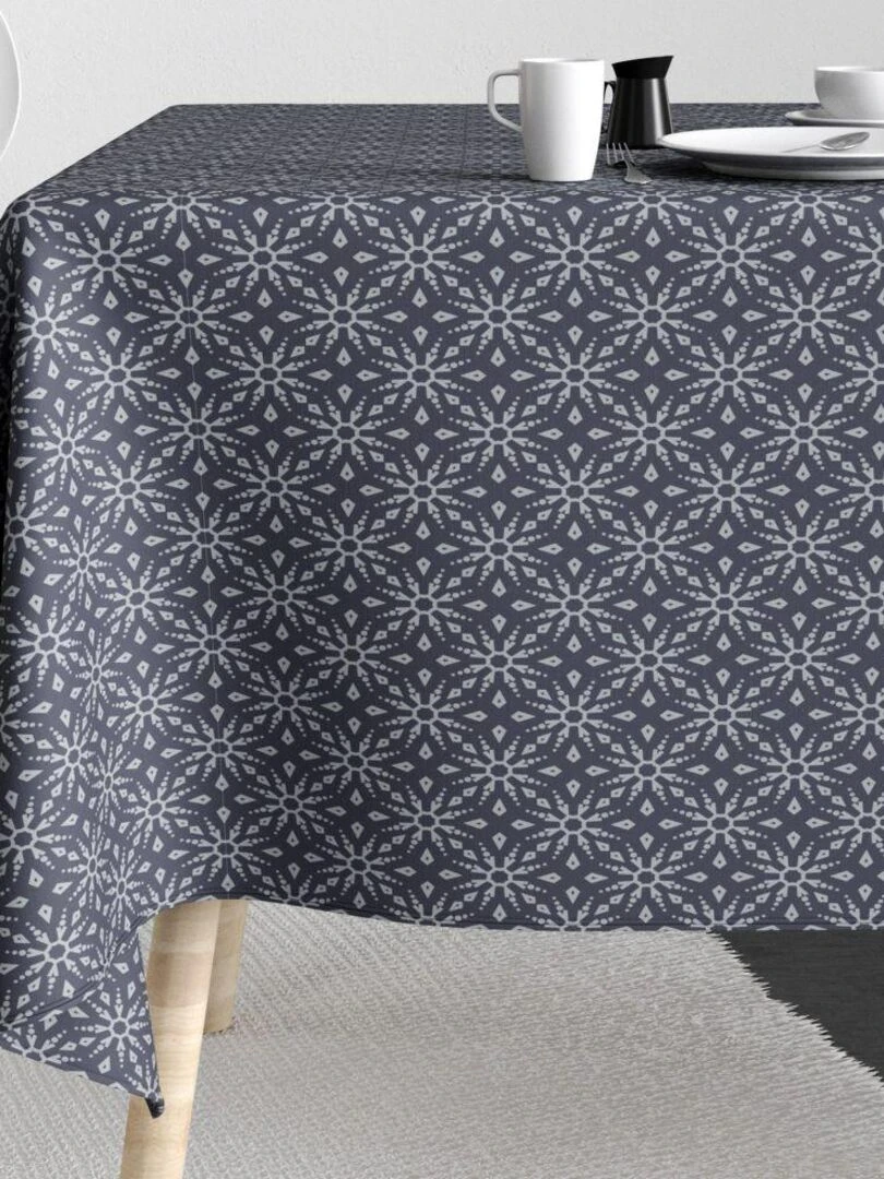 Nappe Polyester à motifs Flocon Gris