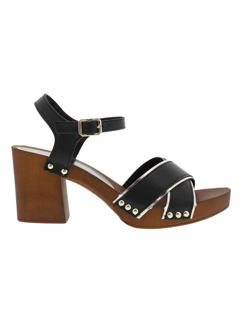 MARCO TOZZI   Nu pieds cuir talon bottier haut   Noir