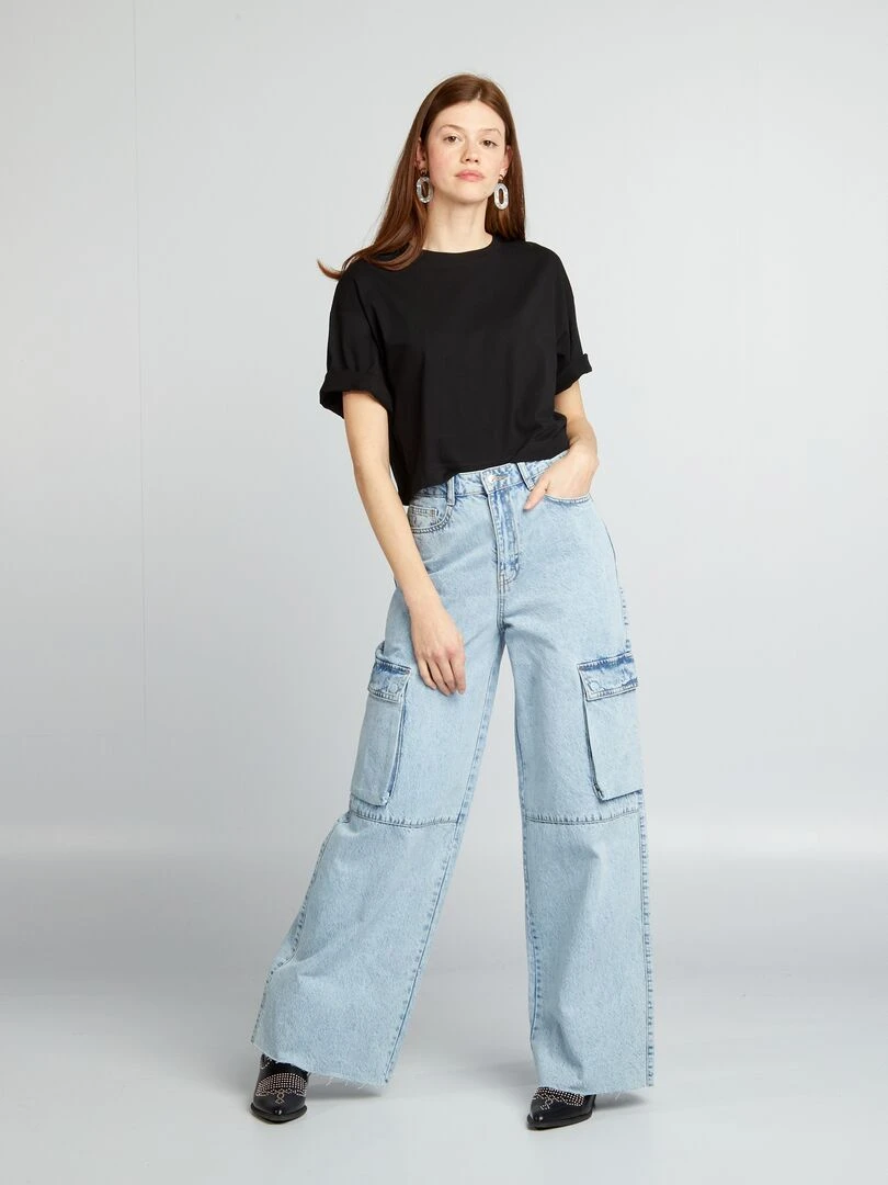 Jean multipoche wide leg Bleu