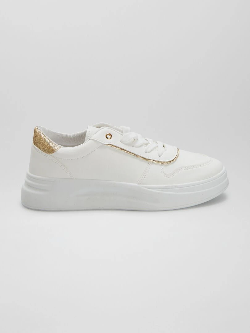 Baskets en simili Blanc