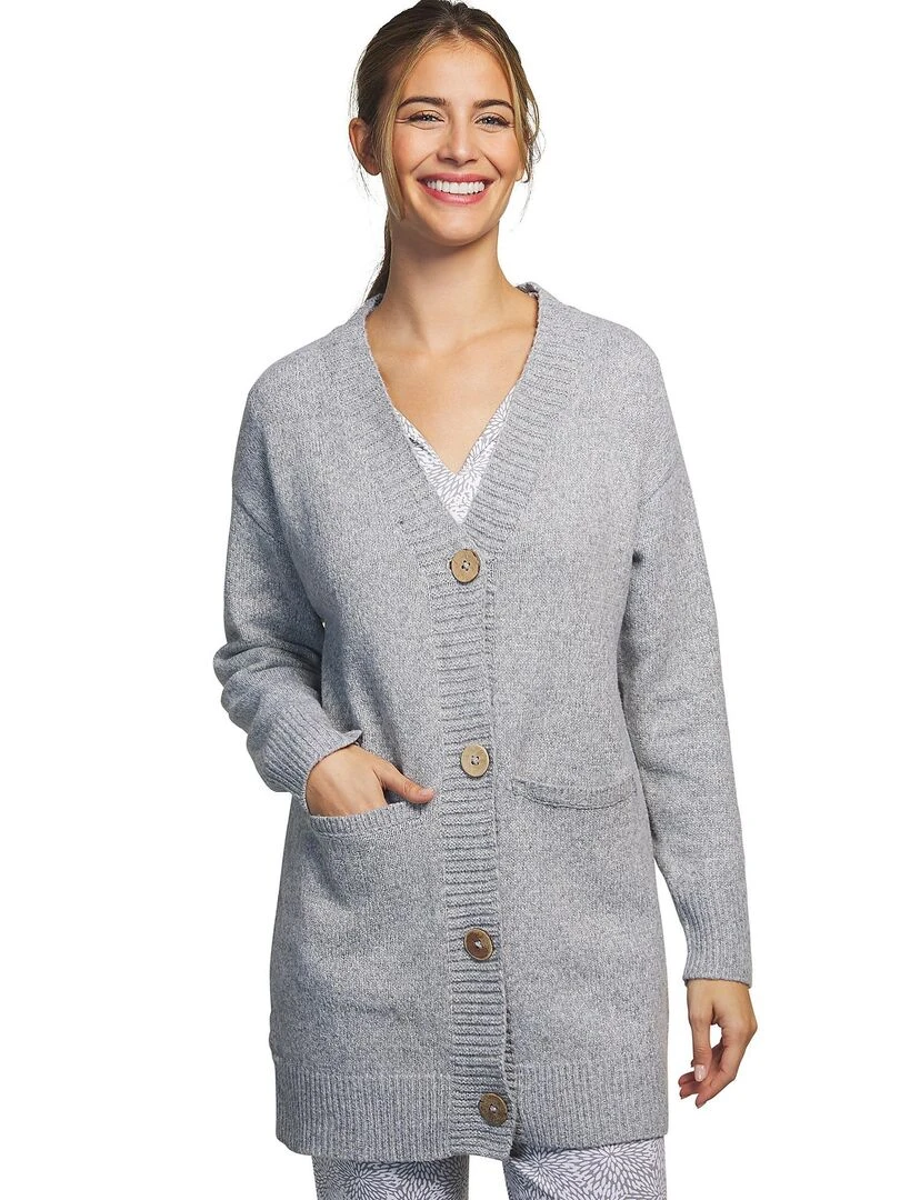 Veste cardigan Complementos Petalos Gris