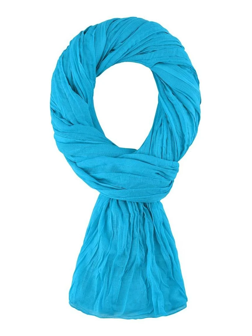 Chèche coton Uni Bleu turquoise