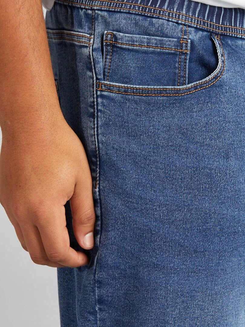 Pantalon chino coupe slim en lin mélangé   Bleu