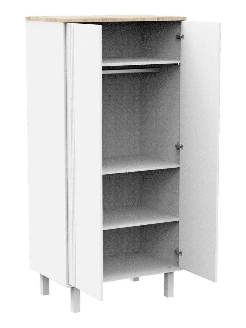 Armoire 2 portes avec rainures   SAUTHON   Blanc