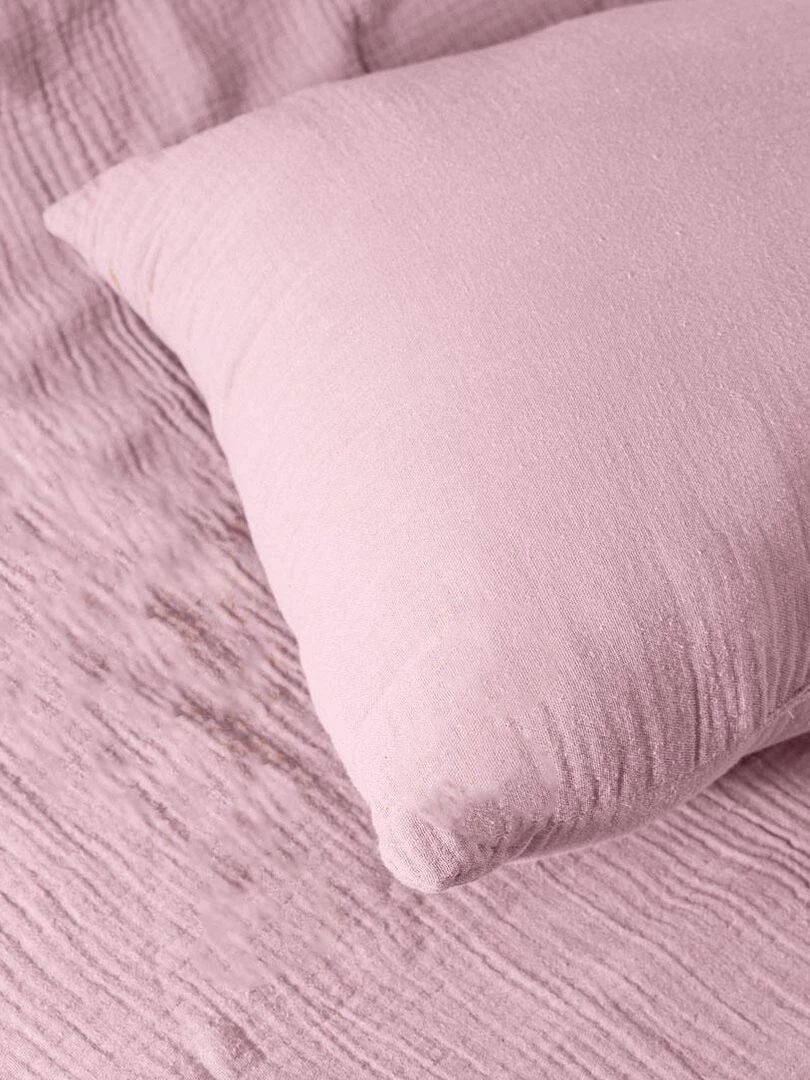 Coussin Rectangle en Coton Bio Rose   Rose