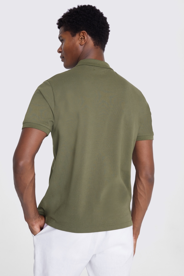 Green Piqué Polo Shirt   Buy Online at Moss