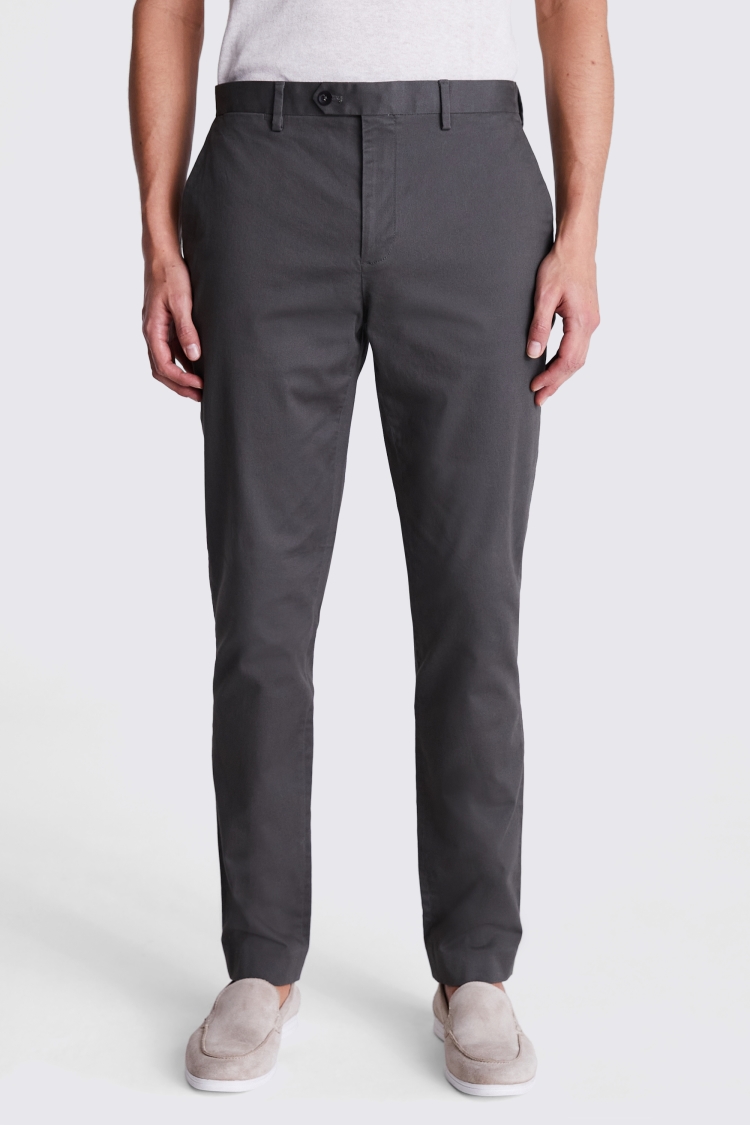 Slim Fit Light Grey Seersucker Trousers   Buy Online at Moss